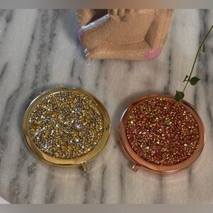 Compact Mirror Set Small Travel Magnifying Pocket Mirrors for Purse 2 Pieces